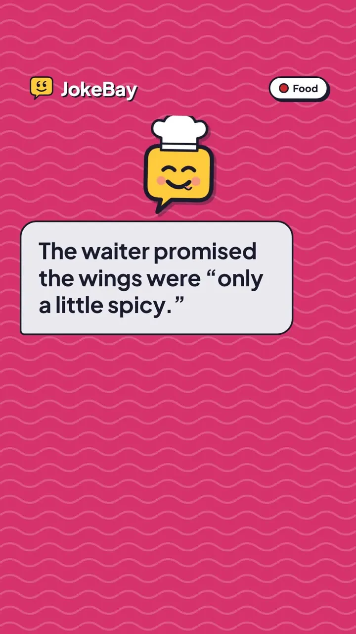 The waiter promised the wings were “only a little spicy.”